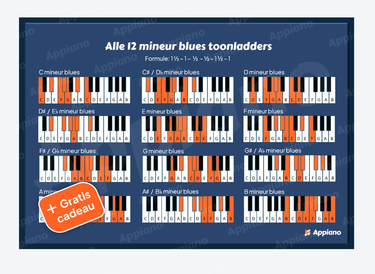 Blues toonladders poster mineur appiano
