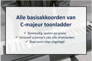Alle basisakkoorden van c-majeurtoonladder pakket